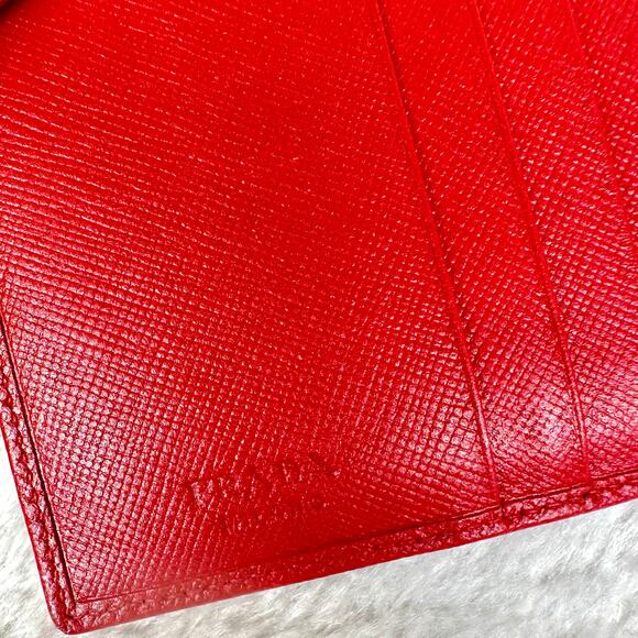 Prada red leather compact wallet NICE Vintage! - Picture 9 of 12